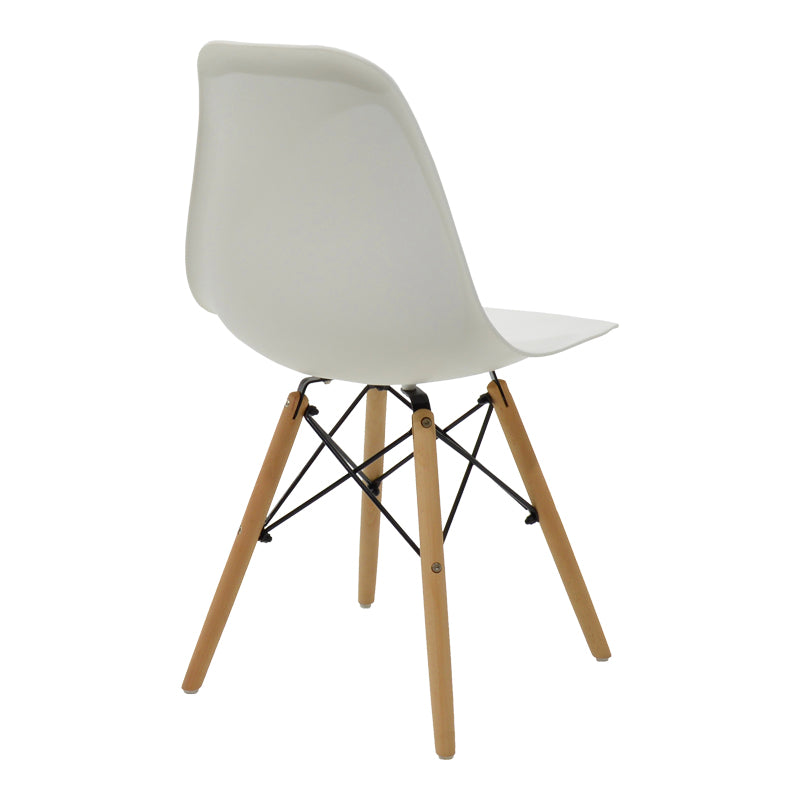 Dining Set with Julita White Chairs and Julita White Table Ø80x73cm Set of 5pcs