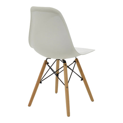 Dining Set with Julita White Chairs and Julita White Table Ø80x73cm Set of 5pcs