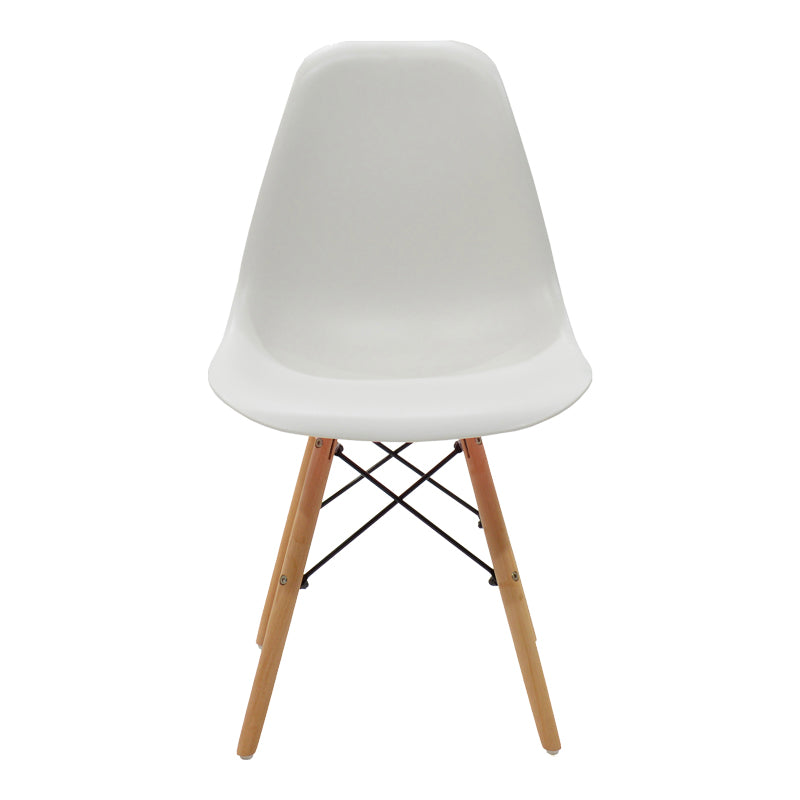 Dining Set with Julita White Chairs and Julita White Table Ø80x73cm Set of 5pcs