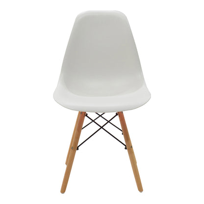 Dining Set with Julita White Chairs and Julita White Table Ø80x73cm Set of 5pcs