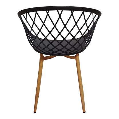 Dining Set with Ezra Armchairs black and Julita Table Black Ø80x73cm Set of 5Pieces