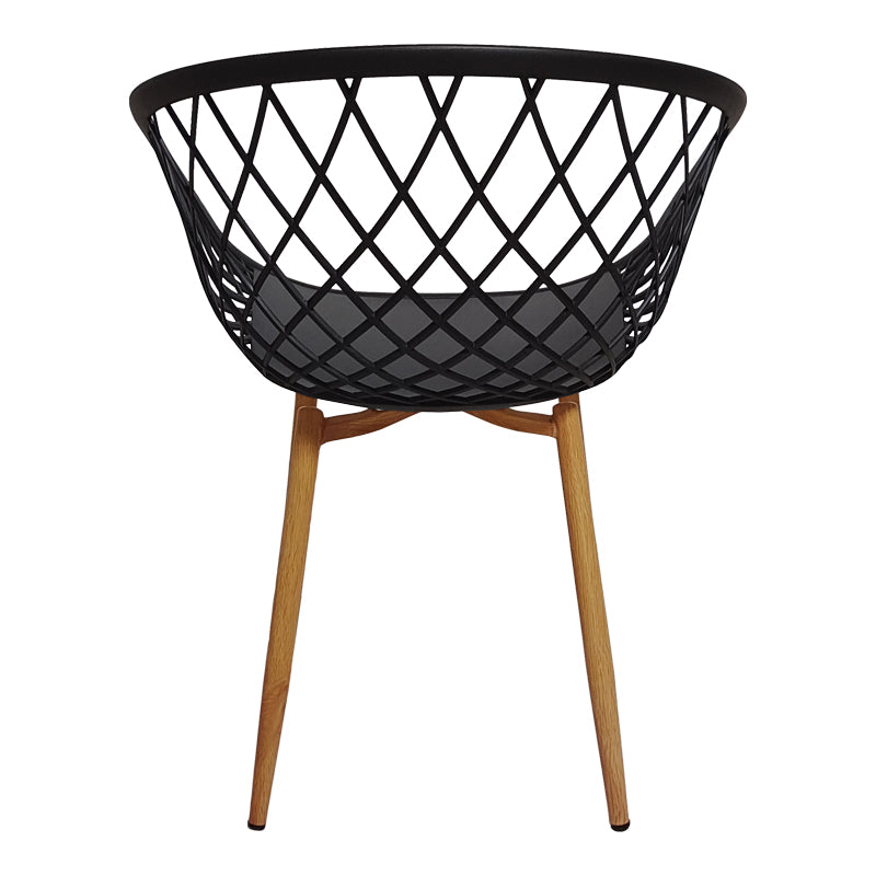 Dining Set with Ezra Armchairs black and Julita Table Black Ø80x73cm Set of 5Pieces