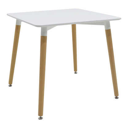 Dining Set with Chairs Julita grey and Natali Table White 80x80x76cm Set of 5pcs