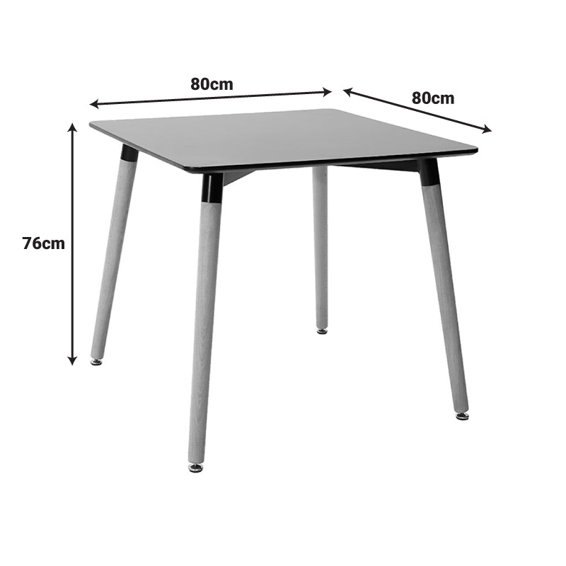 Dining Set with Armchairs Ezra cappuccino Natali Table black 80x80x76cm Set of 5pcs