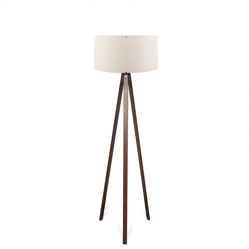 Floor lamp PWL-1059 pakoworld Ε27 walnut-beige D38x140cm