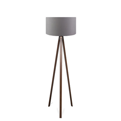 Floor lamp PWL-1059 Ε27 walnut-grey D38x140cm