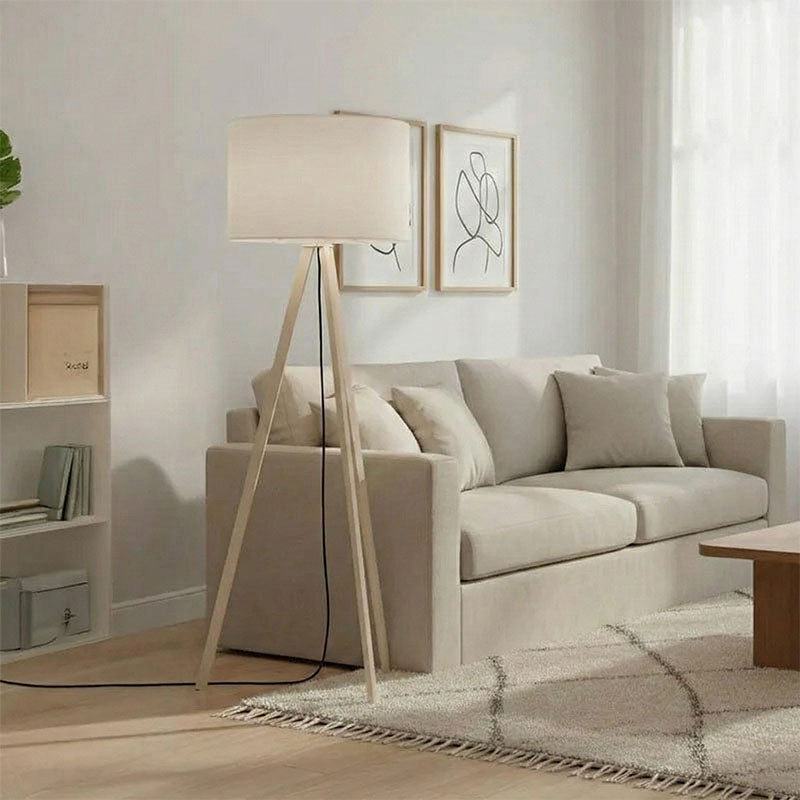 Floor lamp PWL-1060 Ε27 natural-cream D38x140cm