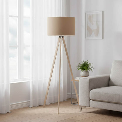 Floor lamp PWL-1060 Ε27 natural-mocha D38x140cm