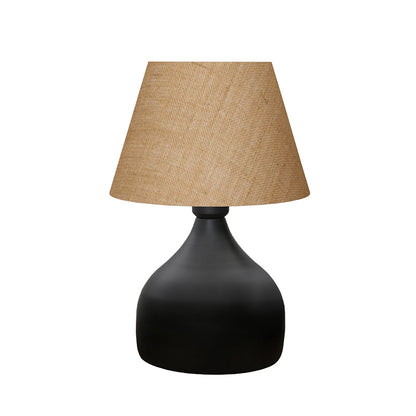 Table lamp PWL-1068 Ε27 juta black-beige D22x32cm