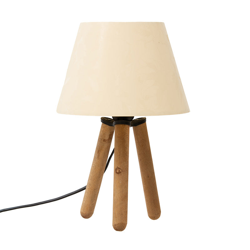 Table lamp PWL-1071 E27 off-white-natural D22x32cm