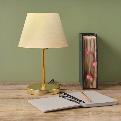 Table lamp PWL-1074 Ε27 beige-golden D22x37cm