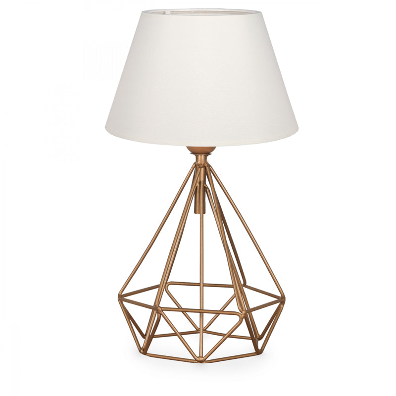 Table lamp PWL-1080 E27 white-golden 22x22x37cm