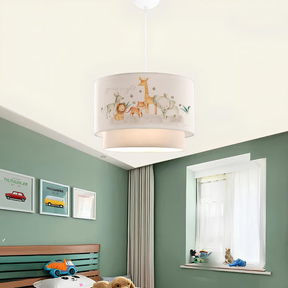 Children's ceiling light PWL-1097 pakoworld E27 white-grey-orange D30x20cm