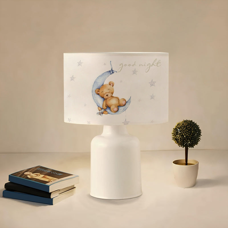 Children's table lamp PWL-1099 pakoworld E27 white-gray D24x32cm