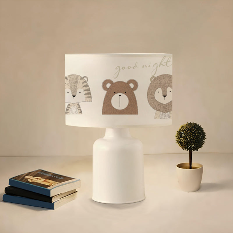 Children's table lamp PWL-1099 pakoworld E27 white-gray-brown D24x32cm