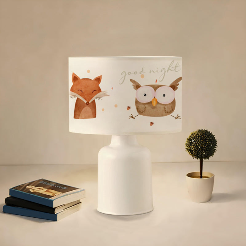 Children's table lamp PWL-1099 pakoworld E27 red tile-white-gray D24x32cm