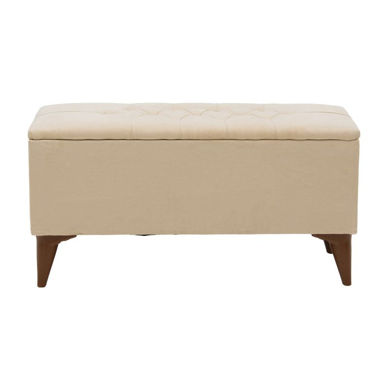 Stool-trunk Elone pakoworld beige-walnut 90x40x44cm