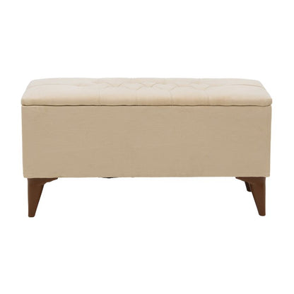 Stool-trunk Elone pakoworld beige-walnut 90x40x44cm