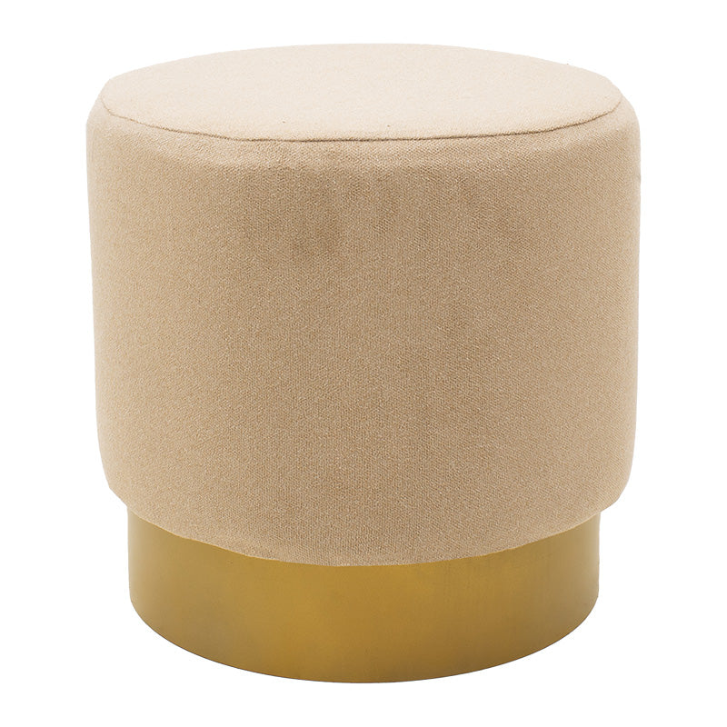 Pouf stool Jaime pakoworld fabric beige-golden D40x40cm