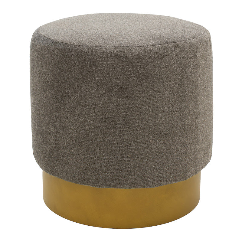 Pouf stool Jaime pakoworld fabric grey-golden D40x40cm