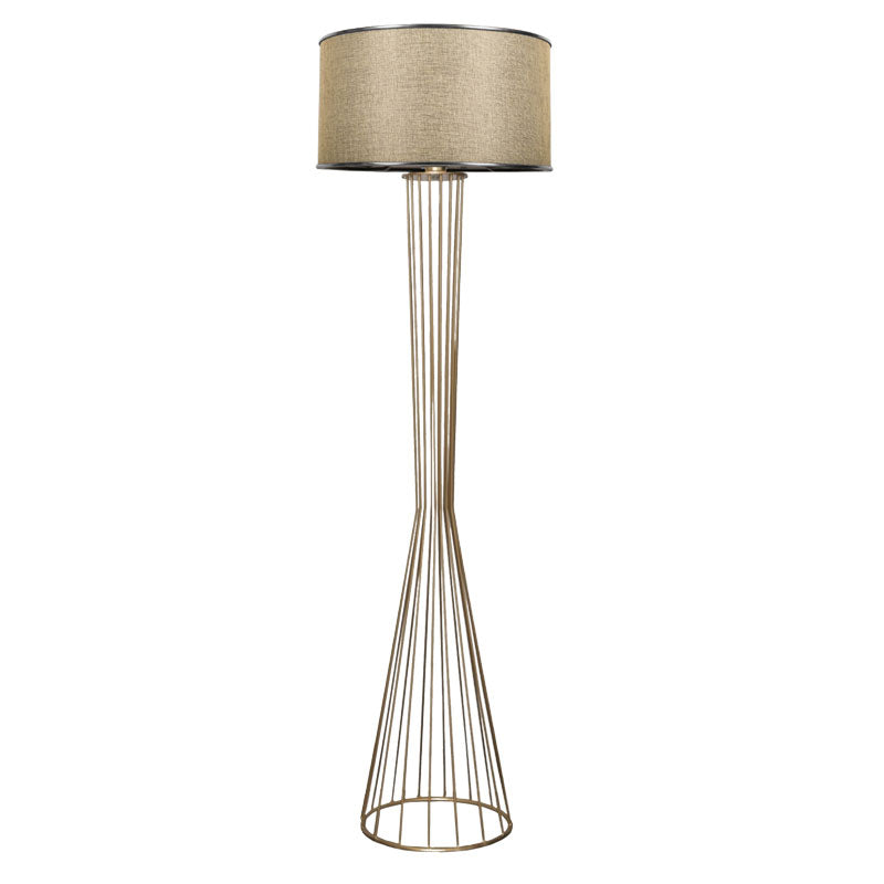 Floor lamp Firdo pakoworld E27 golden-silver-beige D38x155cm