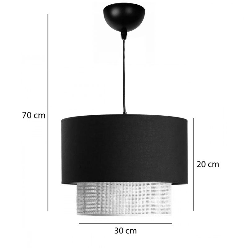 Ceiling light Fersa pakoworld black-natural D30x20cm