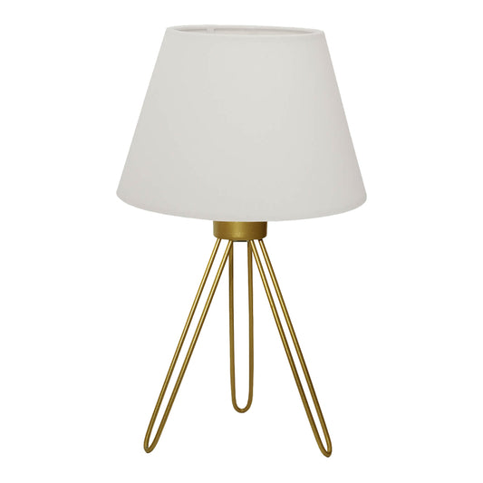 Table lamp Sherini pakoworld gold metal and fabric in cream color D22x33cm