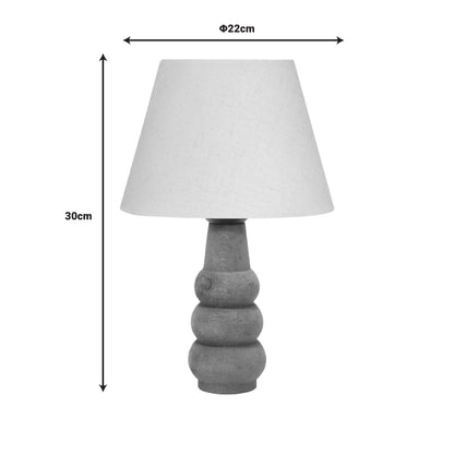 Cabini table lamp beech wood and fabric in cream color 22x22x30cm