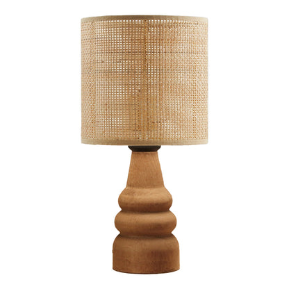 Table lamp Salpe beech wood and pe rattan in natural color D15x32cm