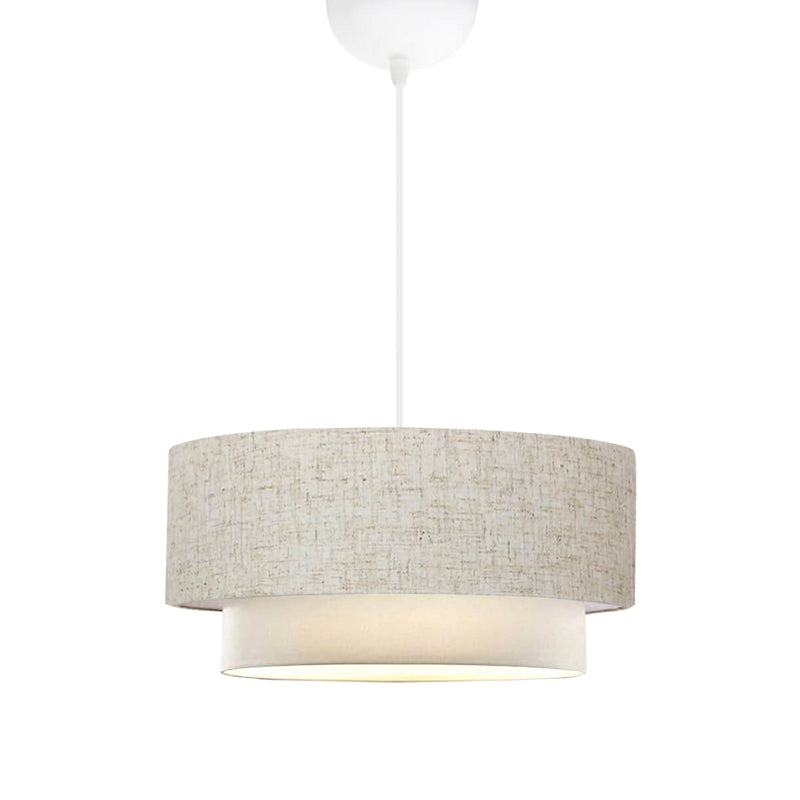 Ceiling lamp Sombre fabric in gray with cream color D30x15cm