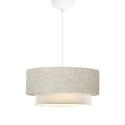 Ceiling lamp Sombre fabric in gray with cream color D30x15cm