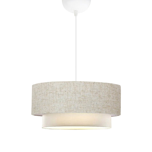 Ceiling lamp Sombre pakoworld fabric in gray with cream color D30x15cm