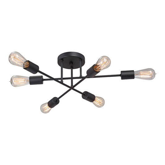 Ceiling lamp Amsterindast pakoworld metal in black color 60x25cm