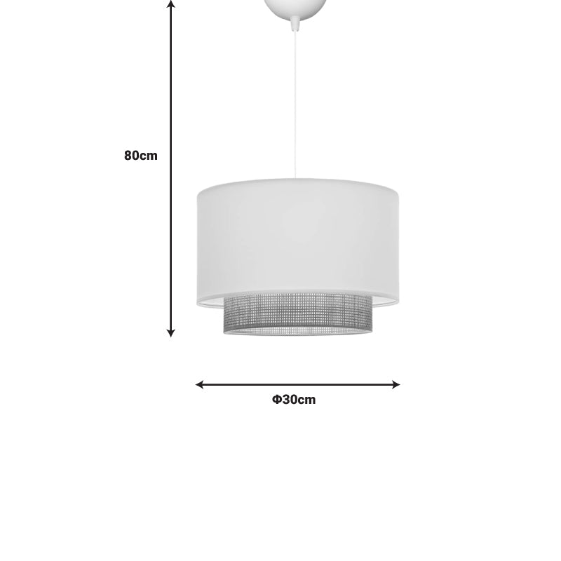 Ceiling lamp Newbay pakoworld fabric and mat in white-natural color D30x20cm