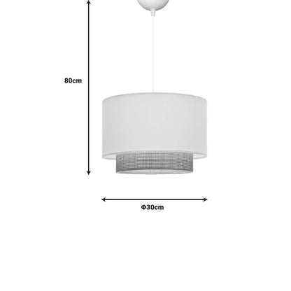 Ceiling lamp Newbay pakoworld fabric and mat in white-natural color D30x20cm
