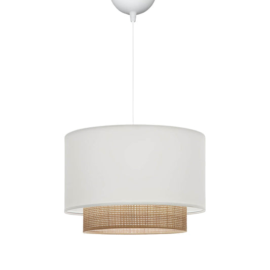 Ceiling lamp Newbay pakoworld fabric and mat in white-natural color D30x20cm