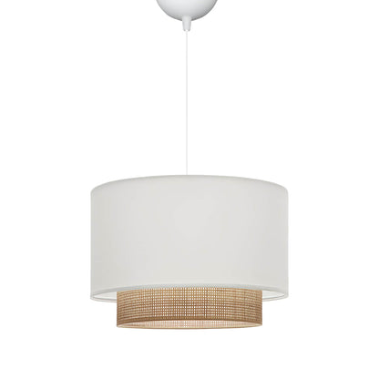 Ceiling lamp Newbay pakoworld fabric and mat in white-natural color D30x20cm