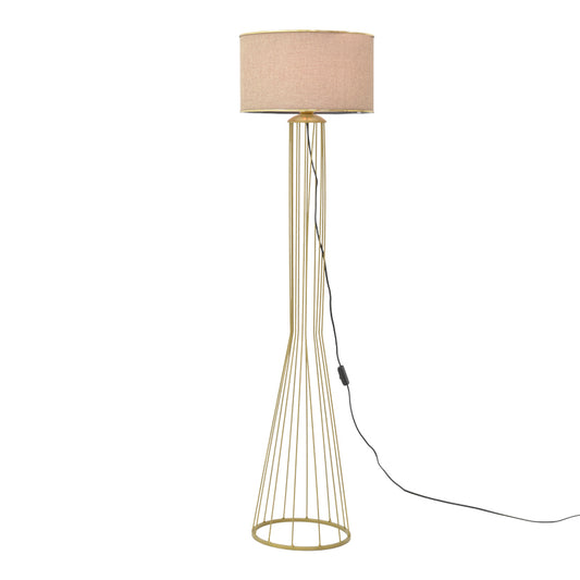 Floor lamp Firdo pakoworld E27 golden-beige D38x155cm