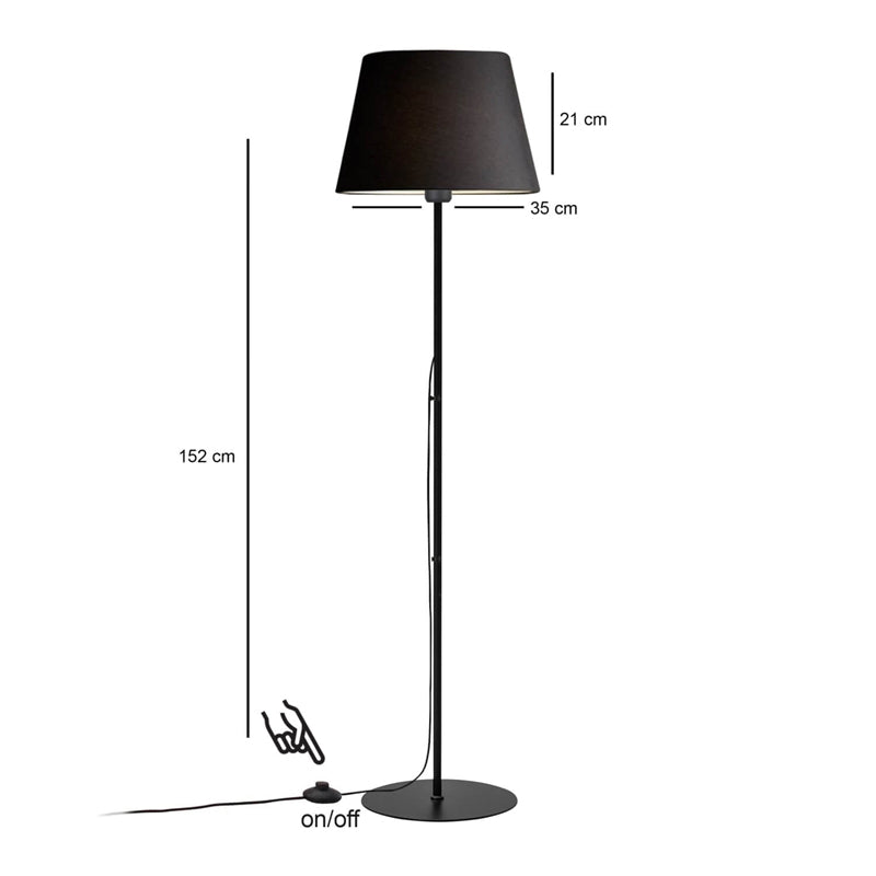 Floor lamp Lumider pakoworld E27 fabric-metal black D35x152cm