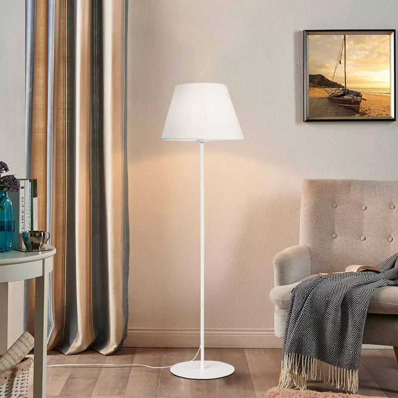 Floor lamp Lumider pakoworld E27 fabric-metal white D35x152cm