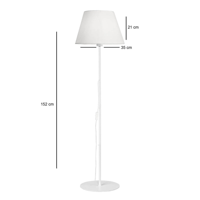 Floor lamp Lumider pakoworld E27 fabric-metal white D35x152cm