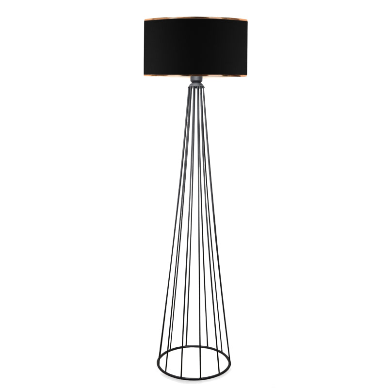 Floor lamp Firdo I pakoworld E27 fabric-metal black Φ38x121cm