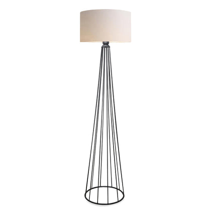 Floor lamp Firdo I E27 fabric cream -metal black Φ38x121cm