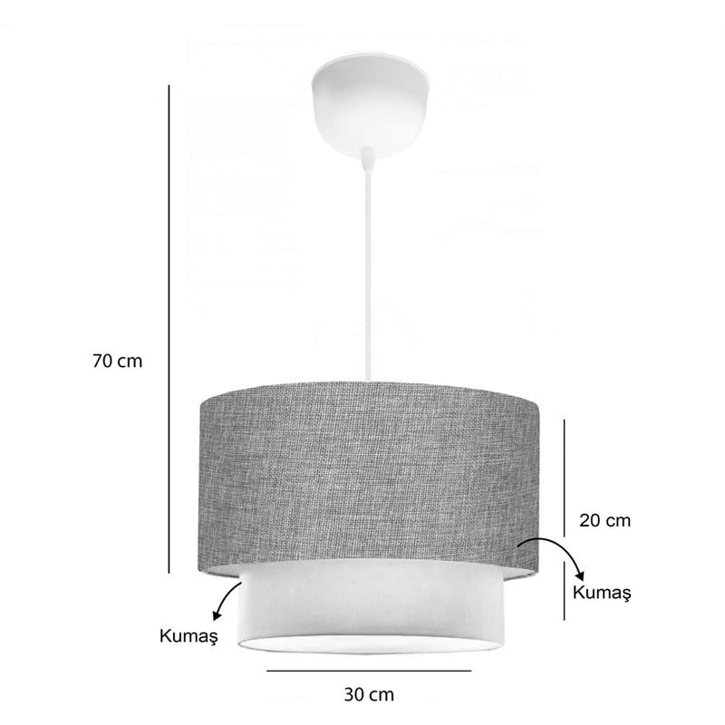 Ceiling light Fersa grey-white D30x20cm