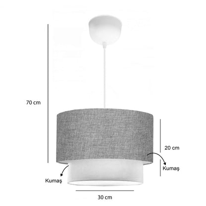Ceiling light Fersa grey-white D30x20cm