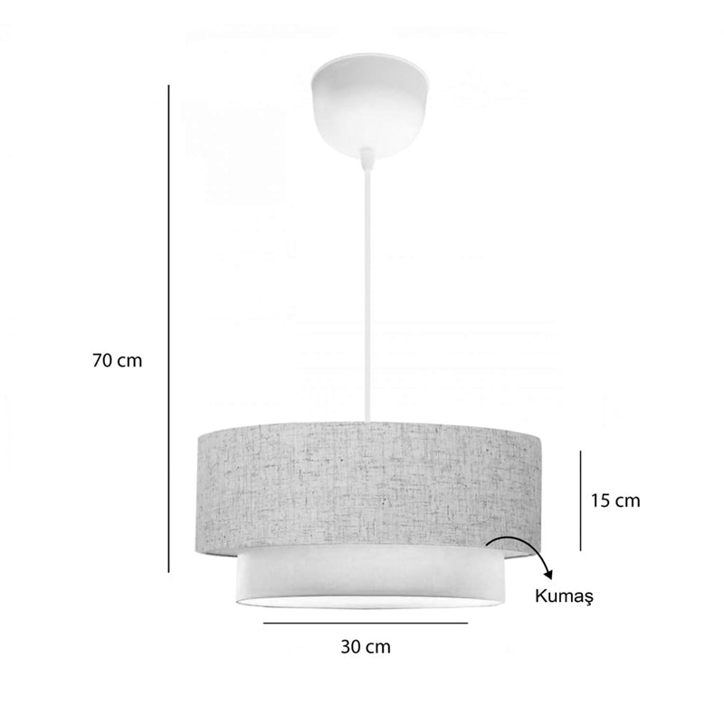 Ceiling light Sombre fabric in cream color D30x15cm