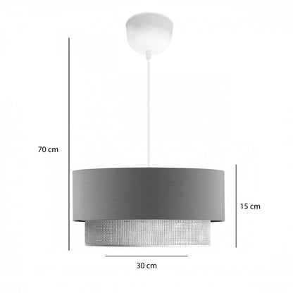 Ceiling light Sombre pakoworld fabric in grey-yellow color D30x15cm