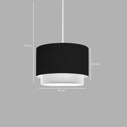 Tachi E27 ceiling lamp in black-cream shade D30x20cm
