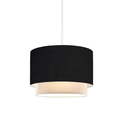 Tachi E27 ceiling lamp in black-cream shade D30x20cm