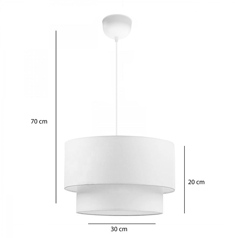 Tachi E27 ceiling lamp fabric in cream color D30x20cm